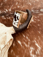 Load image into Gallery viewer, Happy Days Black Cow Cuff Bracelet
