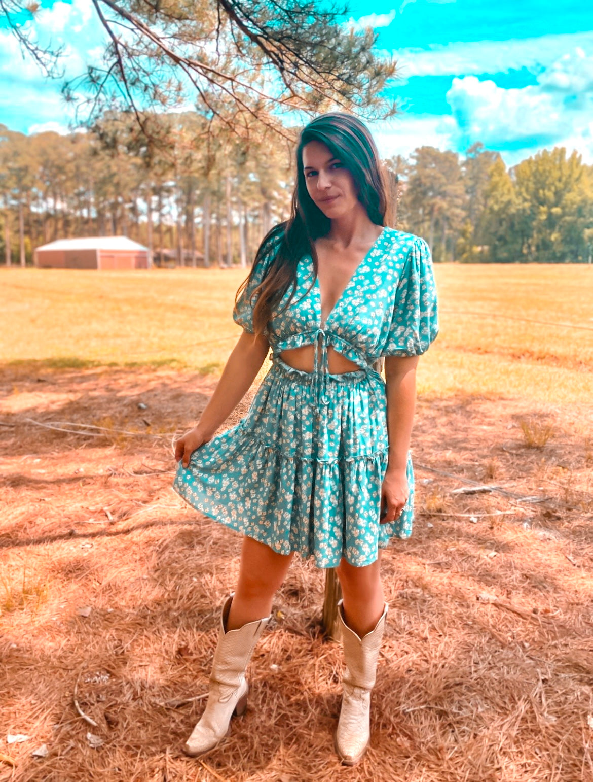 Turquoise Spring Dress